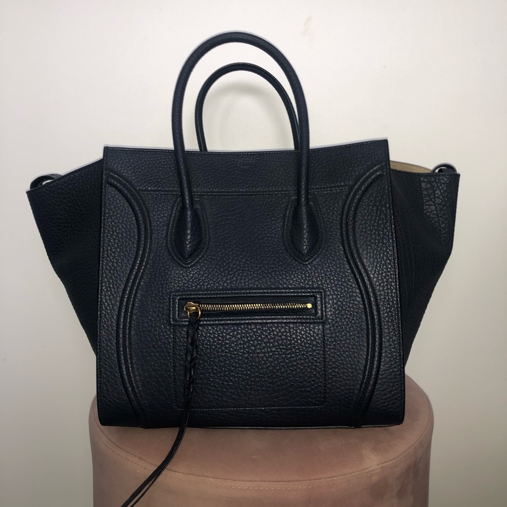 Celine phantom navy blue bull calf